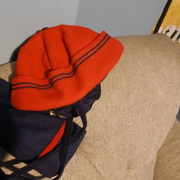 Rothchilds Toddler Girls. Red and Navy Pea Coat with Hat.  Size 3 Toddler. - Picture 13 of 16